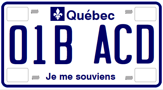 Quebec license plates