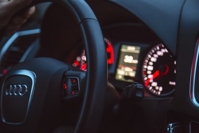 Black car dashboard